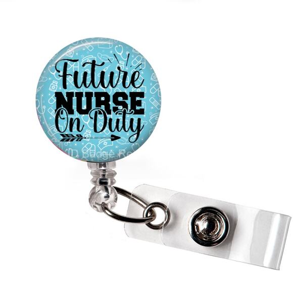 Handmade Accessories - 🩺✨ Future Nurse On Duty Badge Reel | Nursing Student ID Name Tag Holder
